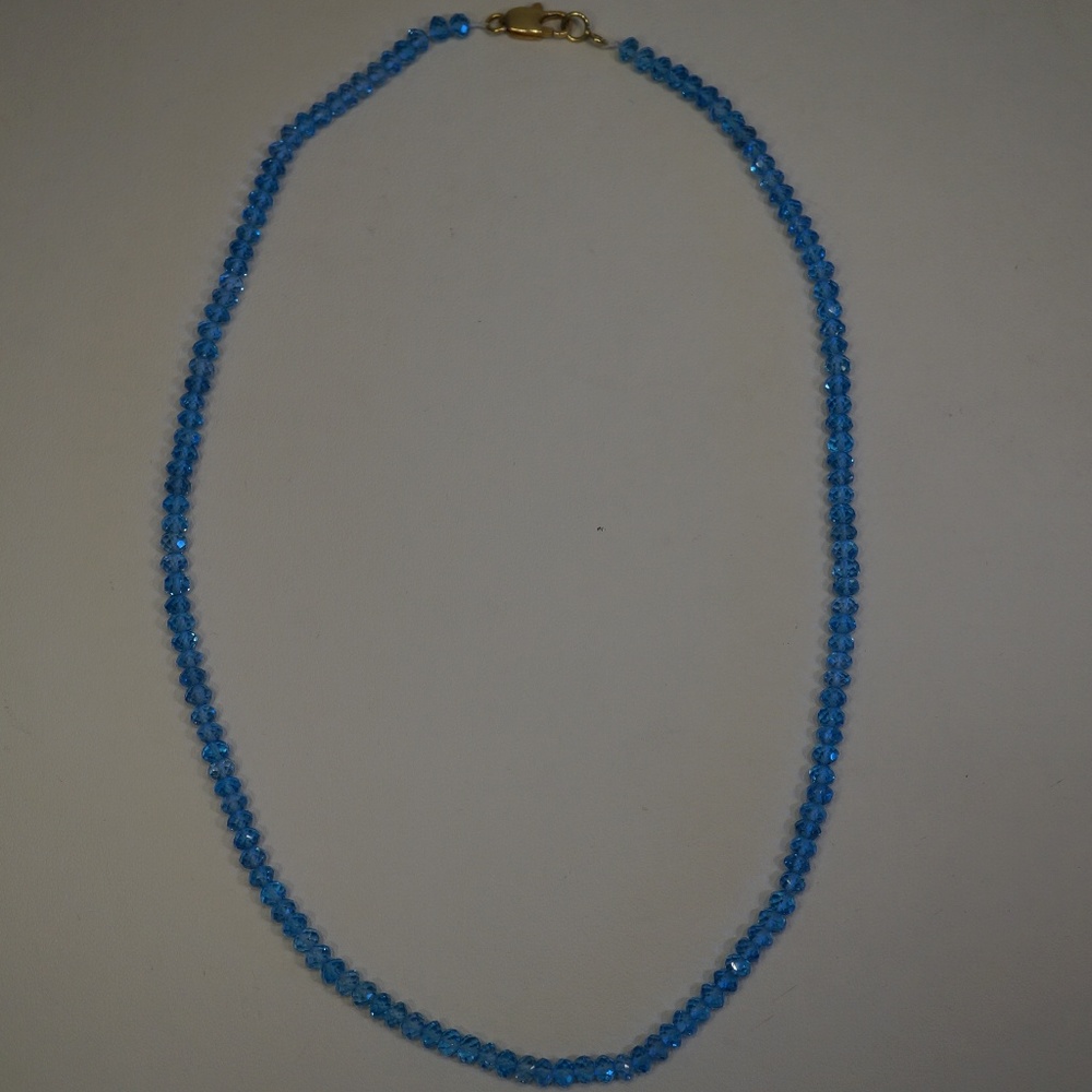 17" 4.5mm Rondelle Cut Genuine Blue Topaz Necklace